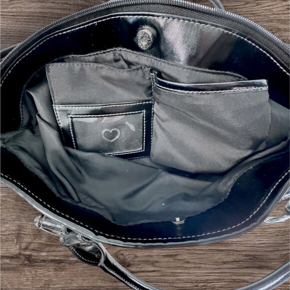 GIANI BERNINI WOMENS MULTI POCKETS PURSE SHOULDER BAG BLACK * SEE LAST 3 PHOTOS* - Picture 7 of 13